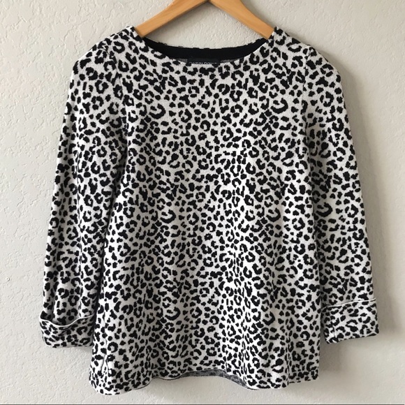 Cynthia Rowley Sweaters - CYNTHIA ROWLEY Leopard Scoopneck 3/4 Sweater XS